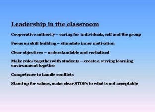 13. Führungsqualität im Klassenraum